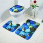 3-pc Anti-Slip Decorative Bathroom Mat Set - Indigo-Temple