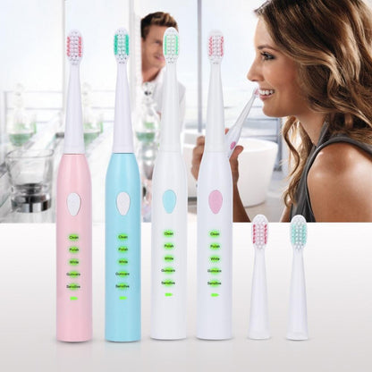 Electric Toothbrush With 3 Brush Heads - Indigo-Temple