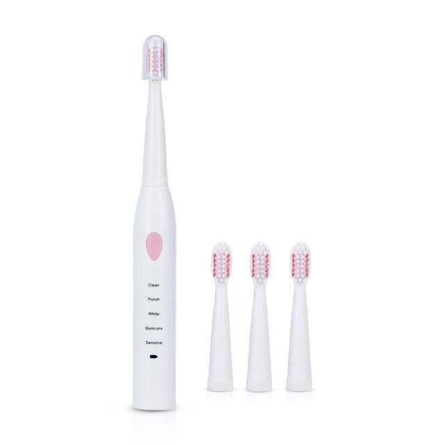 Electric Toothbrush With 3 Brush Heads - Indigo-Temple