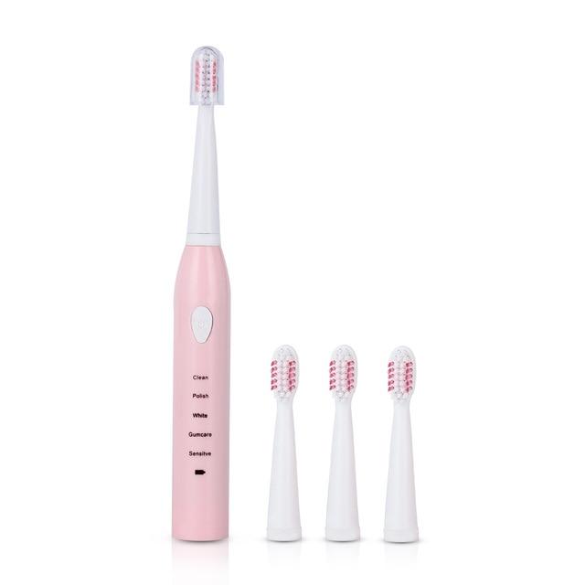 Electric Toothbrush With 3 Brush Heads - Indigo-Temple