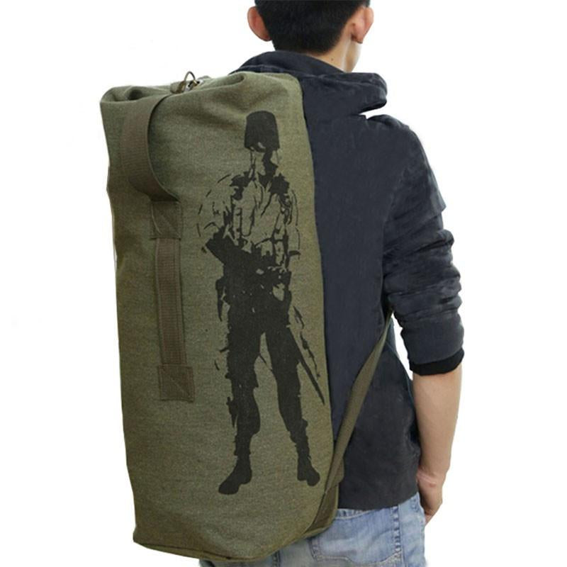 Army Canvas Bucket Bag - Indigo-Temple
