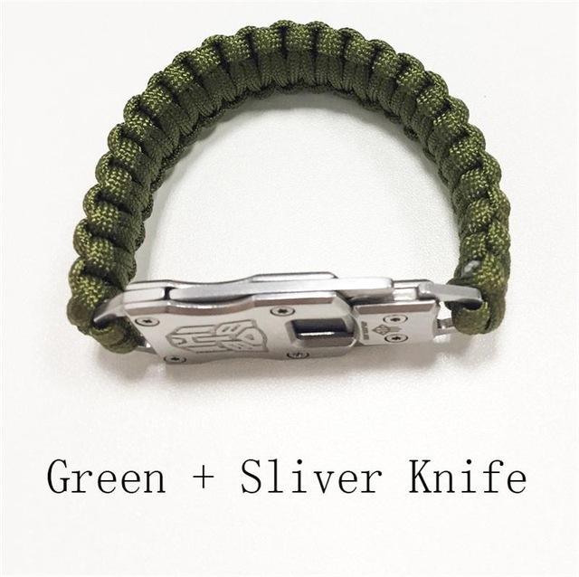 Paracord Survival knife  Bracelet - Indigo-Temple
