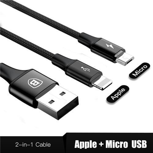 3-IN-1 3A Super Fast Charge Cable (USB+TypeC+iPhone) - Indigo-Temple