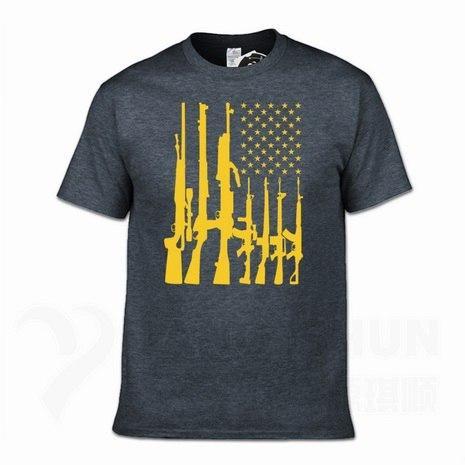 Second Amendment US Flag T-Shirt - Indigo-Temple
