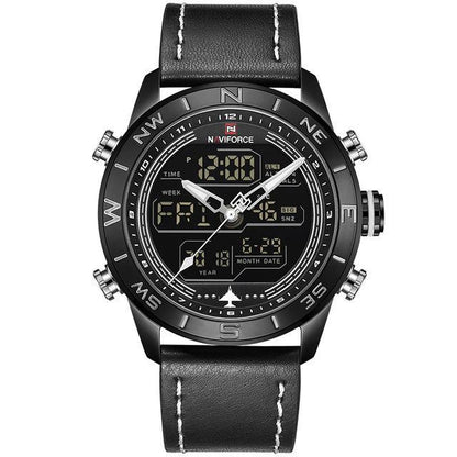 NAVIFORCE Jupiter™ Tactical Water Resistant Analog & Digital Hand Watch - Indigo-Temple