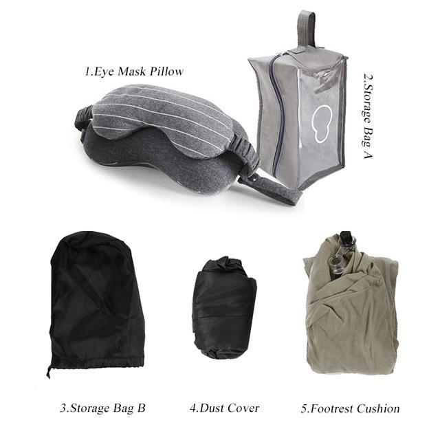 2 IN 1 Travel Mask & Neck Pillow - Indigo-Temple