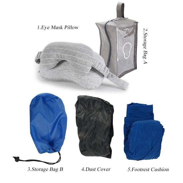 2 IN 1 Travel Mask & Neck Pillow - Indigo-Temple