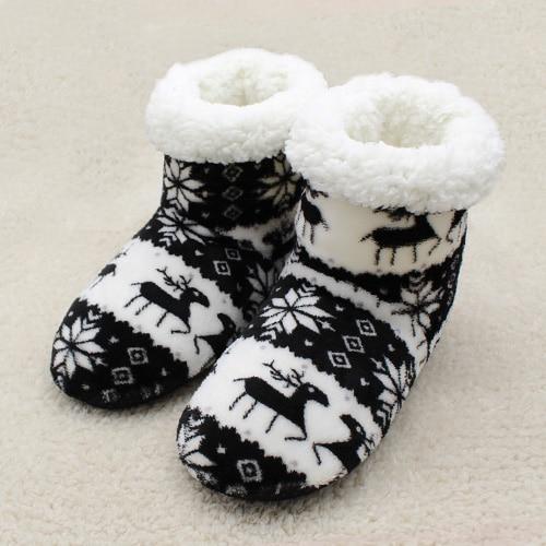 Unisex Cozy Cotton Slipper Boots - Indigo-Temple