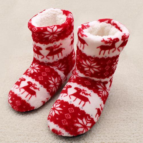 Unisex Cozy Cotton Slipper Boots - Indigo-Temple