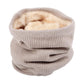 Knitted Neck Warmer with Faux Fur Lining - Indigo-Temple
