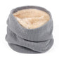 Knitted Neck Warmer with Faux Fur Lining - Indigo-Temple