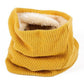 Knitted Neck Warmer with Faux Fur Lining - Indigo-Temple