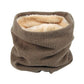 Knitted Neck Warmer with Faux Fur Lining - Indigo-Temple