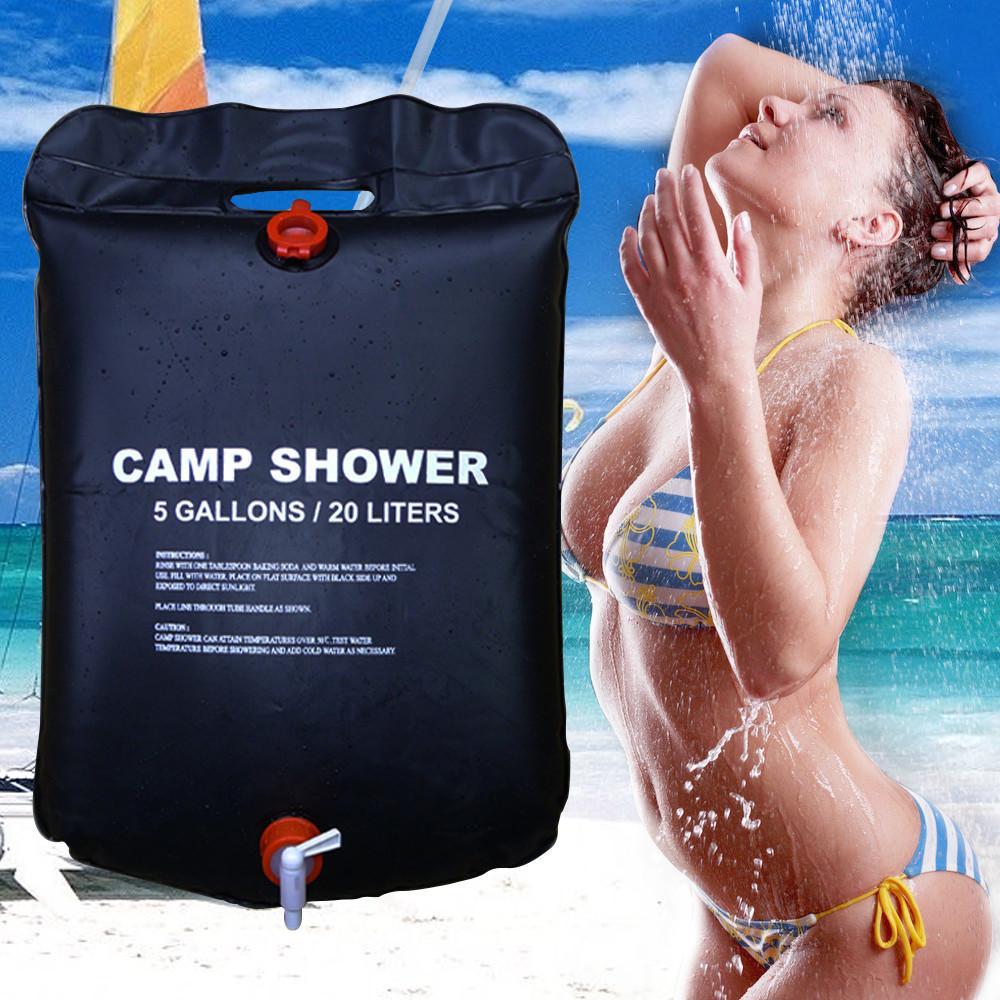 20L / 5 Gallons Solar Energy Heated Camp Shower Bag - Indigo-Temple