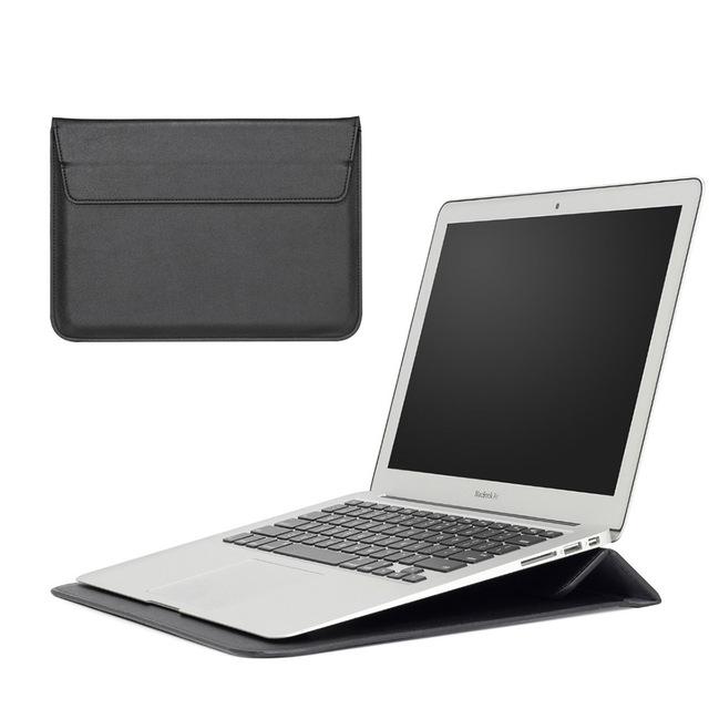 Leather Laptop Case with Stand Function - Indigo-Temple