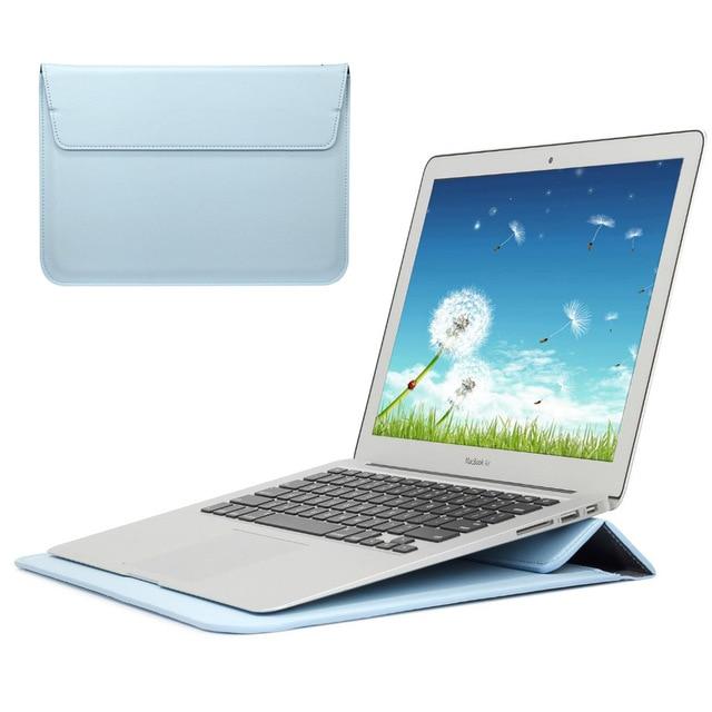 Leather Laptop Case with Stand Function - Indigo-Temple