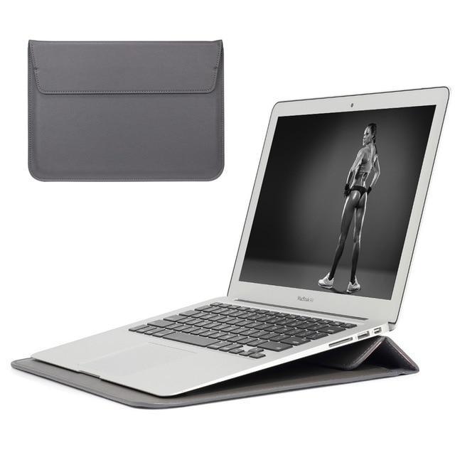 Leather Laptop Case with Stand Function - Indigo-Temple