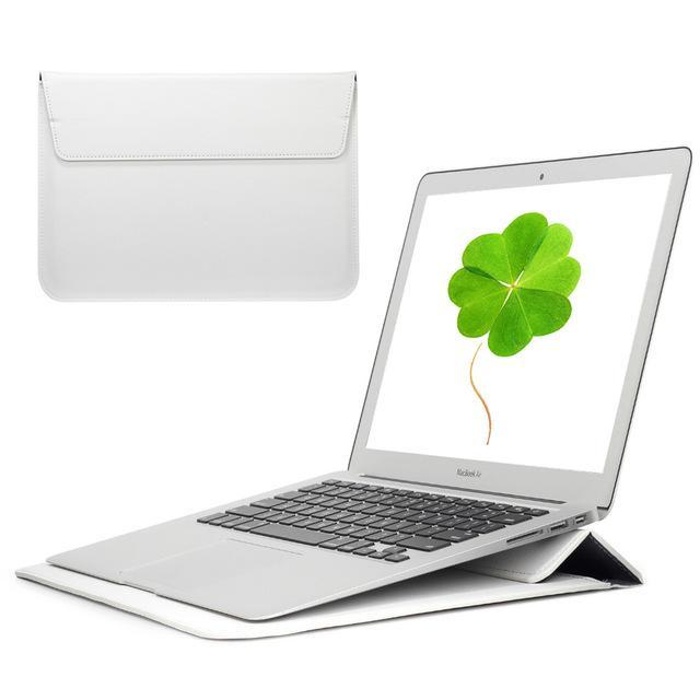 Leather Laptop Case with Stand Function - Indigo-Temple