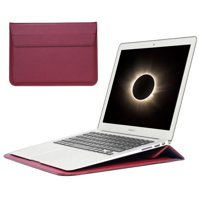 Leather Laptop Case with Stand Function - Indigo-Temple