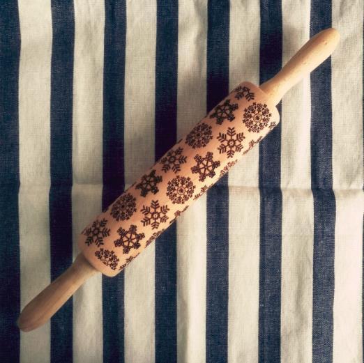 Christmas Embossing Rolling Pins - Indigo-Temple