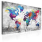 Colorful World Map Modern Wall Art - Indigo-Temple