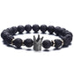 Classic Lava Stone Handmade Unisex  Beaded Bracelets - Indigo-Temple