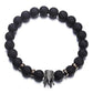 Classic Lava Stone Handmade Unisex  Beaded Bracelets - Indigo-Temple