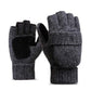 2 in1 Smart  Fingerless Gloves With Attached Mittens - Indigo-Temple
