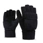 2 in1 Smart  Fingerless Gloves With Attached Mittens - Indigo-Temple