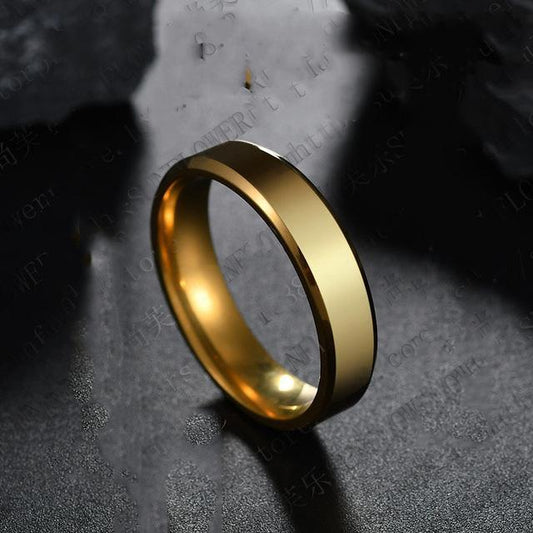 Smooth One-Piece Titanium Steel Unisex Ring - Indigo-Temple