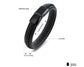 SAMU - Stainless Steel Magnetic Clasps Black Leather Bracelet - Indigo-Temple