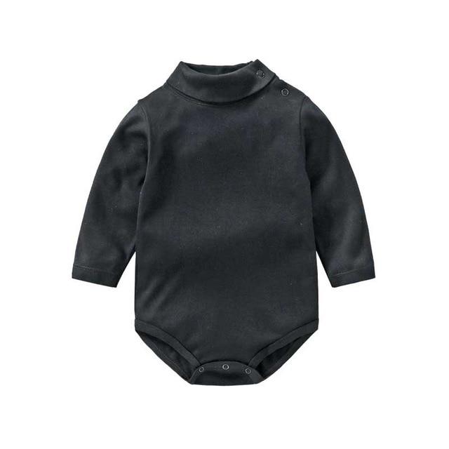 100% cotton Baby Bodysuit With long Sleevs And Turtle Neck - Indigo-Temple