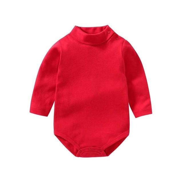 100% cotton Baby Bodysuit With long Sleevs And Turtle Neck - Indigo-Temple