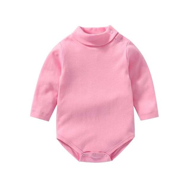 100% cotton Baby Bodysuit With long Sleevs And Turtle Neck - Indigo-Temple