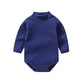 100% cotton Baby Bodysuit With long Sleevs And Turtle Neck - Indigo-Temple