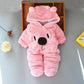 Winter Warm Teddy Bear Style Baby Romper - Indigo-Temple