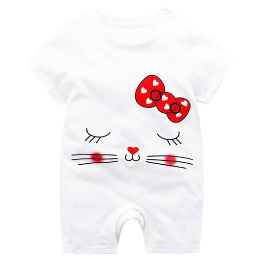 Adorable Short Sleeved Baby Bodysuit With A Cartoon Print - Indigo-Temple