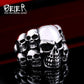 Stainless Steel Multi-Skull Ring - Indigo-Temple