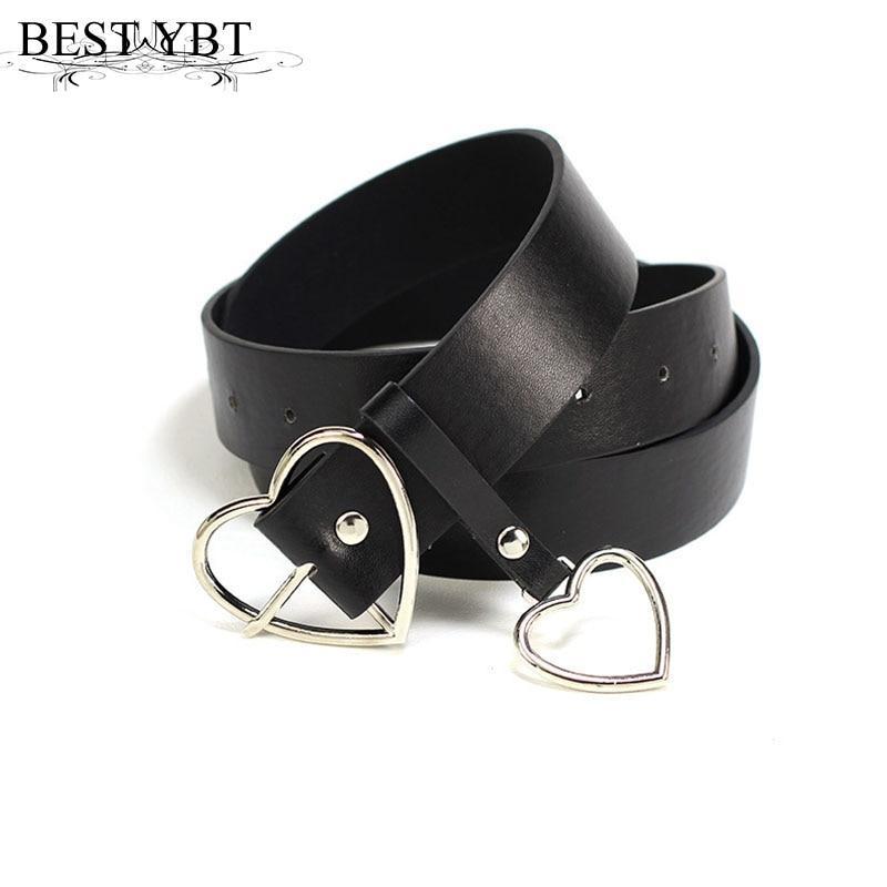 Heart Pin Buckle Women's Fashion Belt - Indigo-Temple