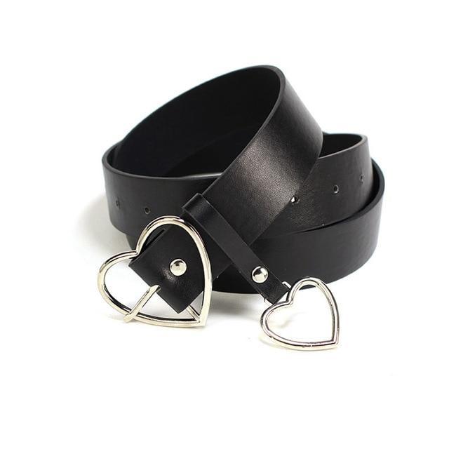 Heart Pin Buckle Women's Fashion Belt - Indigo-Temple