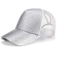 Glitter and Plain Women's Mesh Ponytail Cap - Indigo-Temple