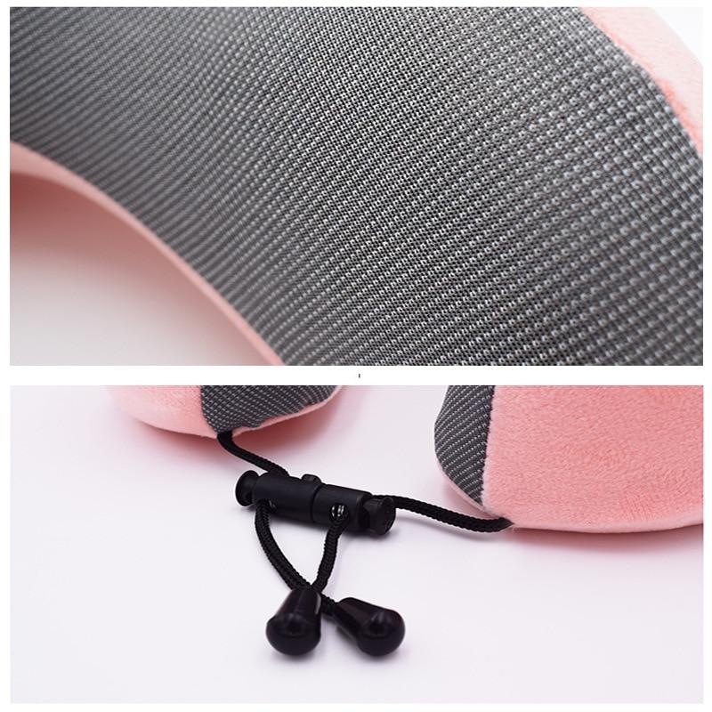 Ergonomic Memory Foam Travel Neck Pillow kit - Indigo-Temple