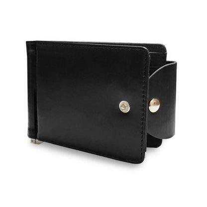 Snap-Closure Leather Bi-fold Wallet - Indigo-Temple
