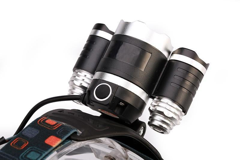 4-mode 8000Lm  LED Headlamp Set - Indigo-Temple