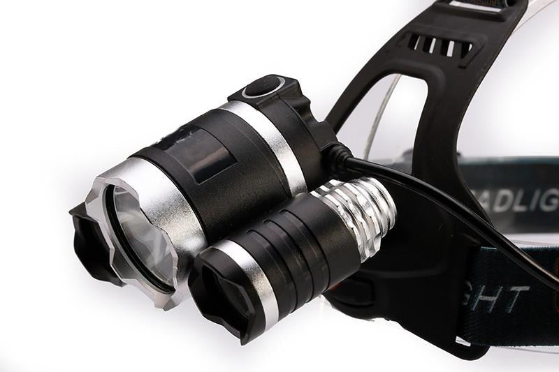 4-mode 8000Lm  LED Headlamp Set - Indigo-Temple