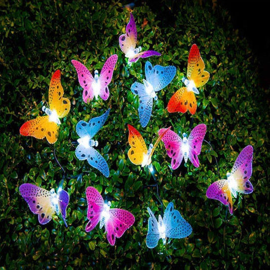 Solar Powered Butterfly Waterproof Led Fairy Lights