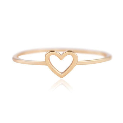 Delicate 1-Piece Women's Heart Ring - Indigo-Temple