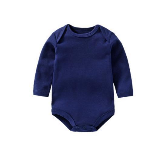 100% cotton Baby Bodysuit With long Sleevs And Turtle Neck - Indigo-Temple
