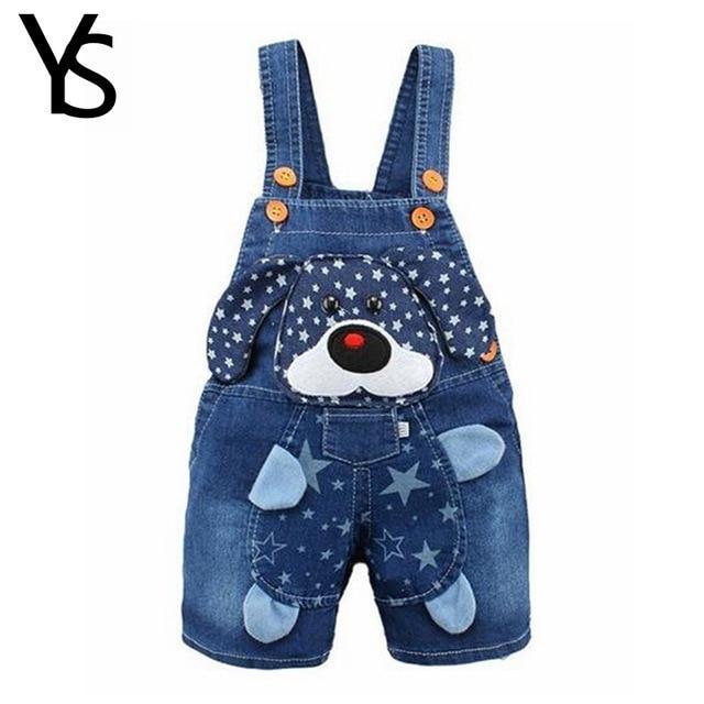 Baby Jeans Overall With Cute Animal Face - Indigo-Temple