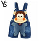Baby Jeans Overall With Cute Animal Face - Indigo-Temple